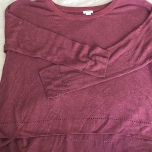 maroon long sleeve shirt